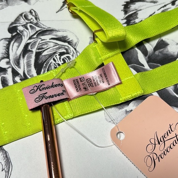 Agent Provocateur Lime Yellow Lace Underwire Axis Bra, 34D, New with tags! - Picture 8 of 11